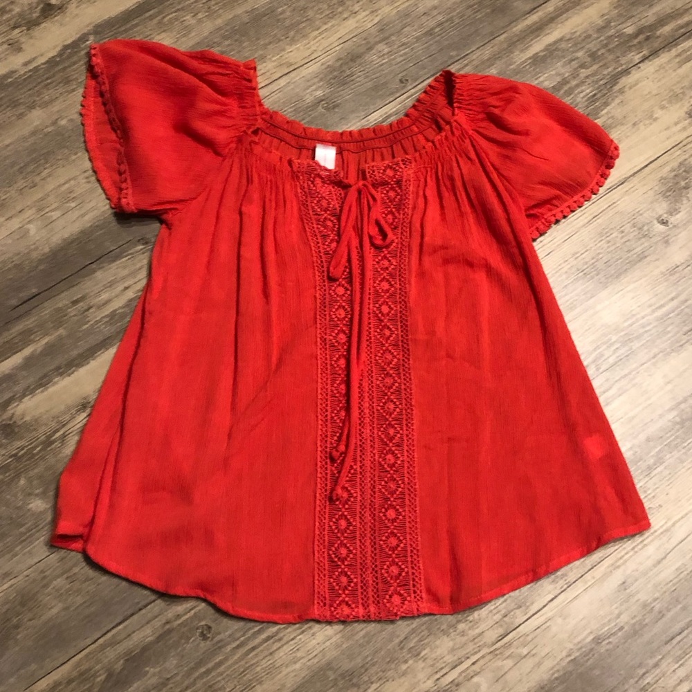 Off Shoulder Orange Top